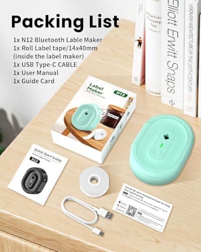 NADAIIN N12 Label Maker Machine Bluetooth Mini Label Printer in Green with Portable Design and Wireless Smartphone Connectivity for Home and Office — 5 of 5