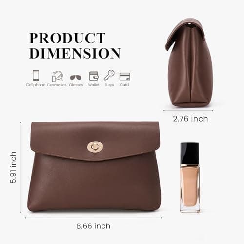 HiTotes Makeup Bag Travel Makeup Pouch for Women Small Cosmetic Pouch PU Leather Pouch Bag Clutch Purse with Water-Resistant Material and Zipper — 4 of 5