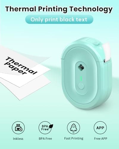NADAIIN N12 Label Maker Machine Bluetooth Mini Label Printer in Green with Portable Design and Wireless Smartphone Connectivity for Home and Office — 4 of 5