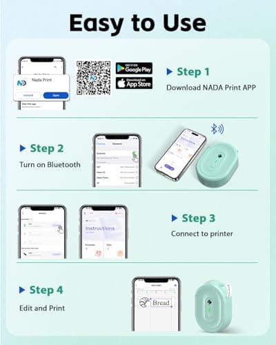 NADAIIN N12 Label Maker Machine Bluetooth Mini Label Printer in Green with Portable Design and Wireless Smartphone Connectivity for Home and Office — 2 of 5