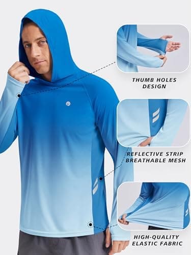 PINSPARK Sun Shirts for Men Long Sleeve UPF 50+ Fishing Hoodie Rash Guard with Lightweight UV Protection and Breathable Outdoor Performance Fabric — 4 of 5
