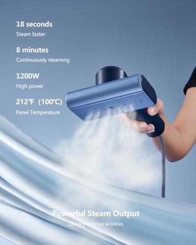 G9 Steam 2-in-1 Professional Handheld Travel Steamer for Clothes with 1lbs Light Weight, 8 Minutes Continuous Steam, 1200W Power for Home and Travel — 3 of 5