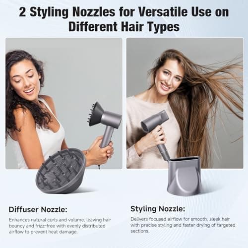 Hair Dryer 160000 RPM Ionic with 500M Negative Ions and Lightweight Design for Travel and Fast Drying — 3 of 5