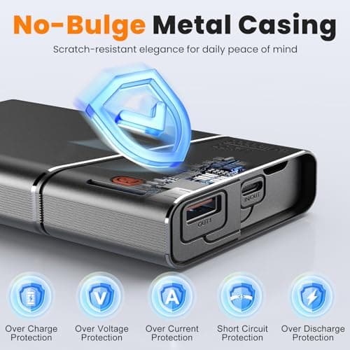 Aaoyun Portable Charger Power Bank 20000mAh 22.5W PD Super Fast Charging with Built-in USB C Input and Output Cable for iPhone and Android — 5 of 5