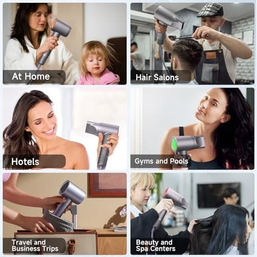 Hair Dryer 160000 RPM Ionic with 500M Negative Ions and Lightweight Design for Travel and Fast Drying — 5 of 5