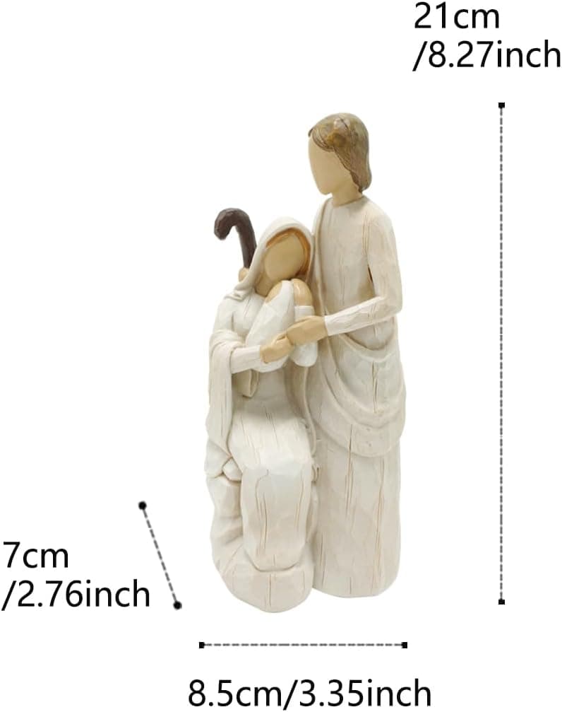 Ouwealy 8.3 Inch Nativity Set Indoor Jesus Figure Nativity Scene Handcrafted Resin Holy Family Statue with Virgin Mary Joseph Figurine — 2 of 5