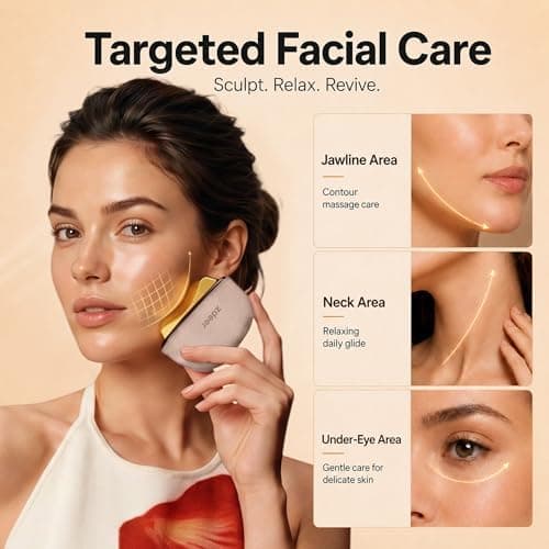 ZDEER GS5 Electric Heated Gua Sha Tool and Red Light Face Massager in Pink with Advanced Thermal Therapy and Ergonomic Facial Sculpting Design — 2 of 5