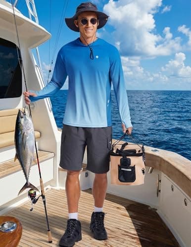 PINSPARK Sun Shirts for Men Long Sleeve UPF 50+ Fishing Hoodie Rash Guard with Lightweight UV Protection and Breathable Outdoor Performance Fabric — 3 of 5