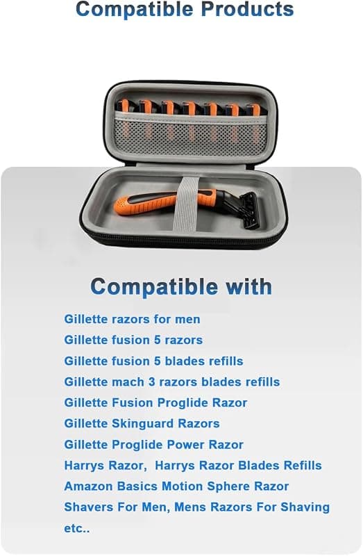 Razor Cover Travel Razor Case Compatible with Gillette and Harrys Mens Cord Travel Organizer Zipper Carrying Bag Black — 3 of 4