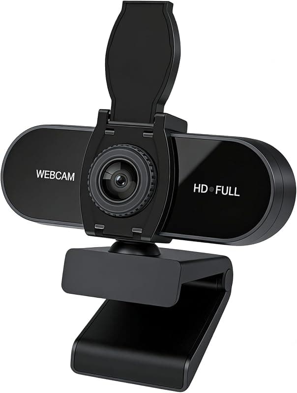 1080P HD Webcam with Built-In Microphone, Noise Cancellation, Privacy Cover, Wide-Angle Lens, Auto Light Correction and Plug & Play USB Setup — 2 of 5