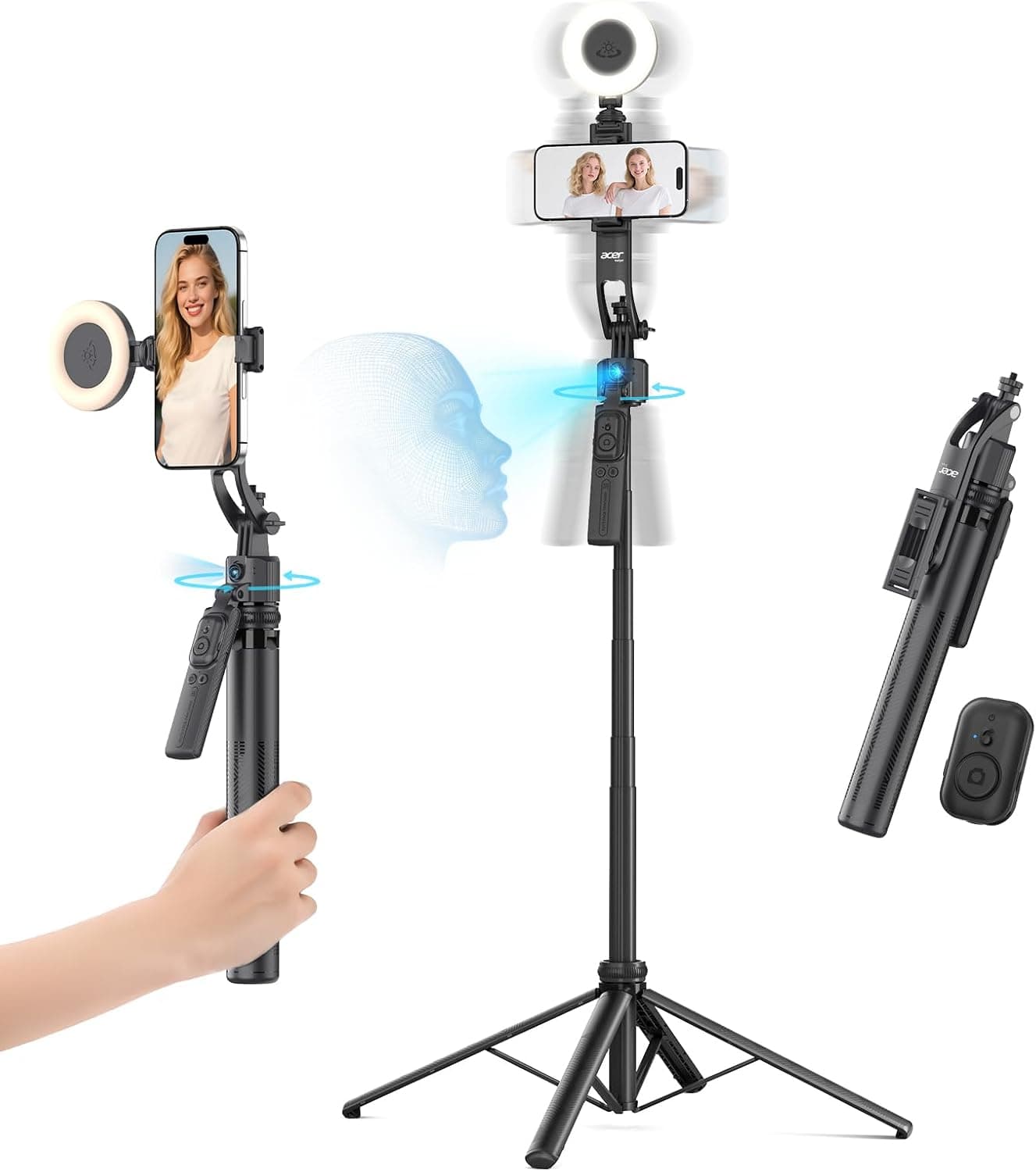 Acer Auto Face Tracking Tripod with Light and Remote — 1 of 5