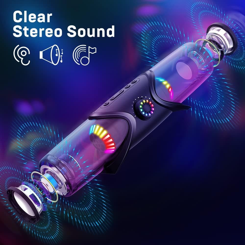 Bluetooth SoundBar Computer Speakers with RGB Subwoofer, Immersive Desktop Audio, Wired and Wireless Connection Options, Compact Modern Design — 5 of 5
