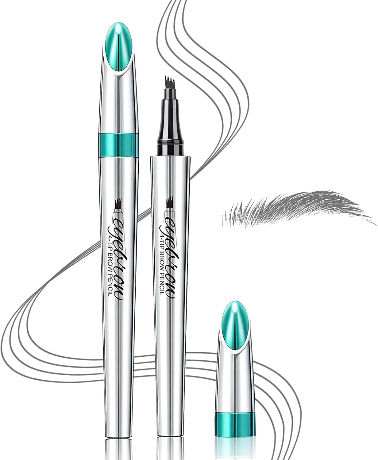 Waterproof Micro Fork Eyebrow Pencil Featuring a Unique 4 Tip Eyebrow Pen Design in Dark Gray for Long-Lasting Natural Precision and Definition — 1 of 5