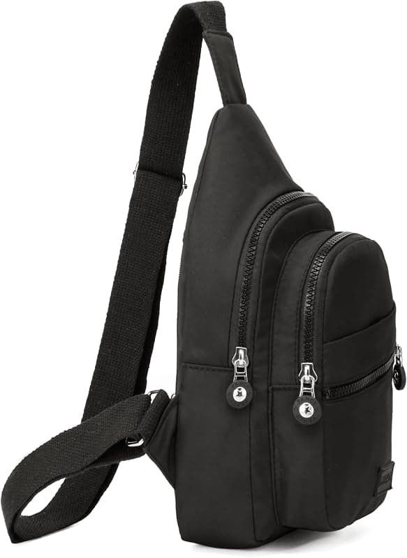 Banelu Small Sling Backpack Crossbody Bag for Women and Men featuring Versatile Cross Body Design and Convenient Fanny Pack Style in Classic Black — 3 of 5