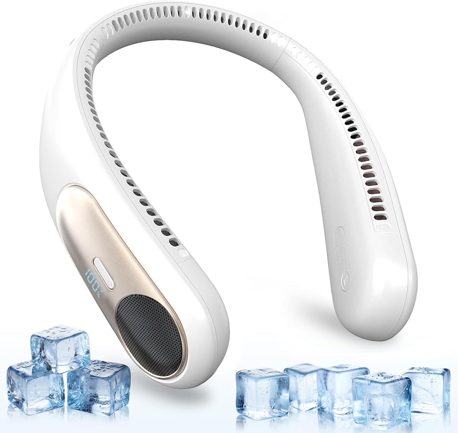 Namecute Portable Neck Fan with 360° Cooling & LED Display — 1 of 5