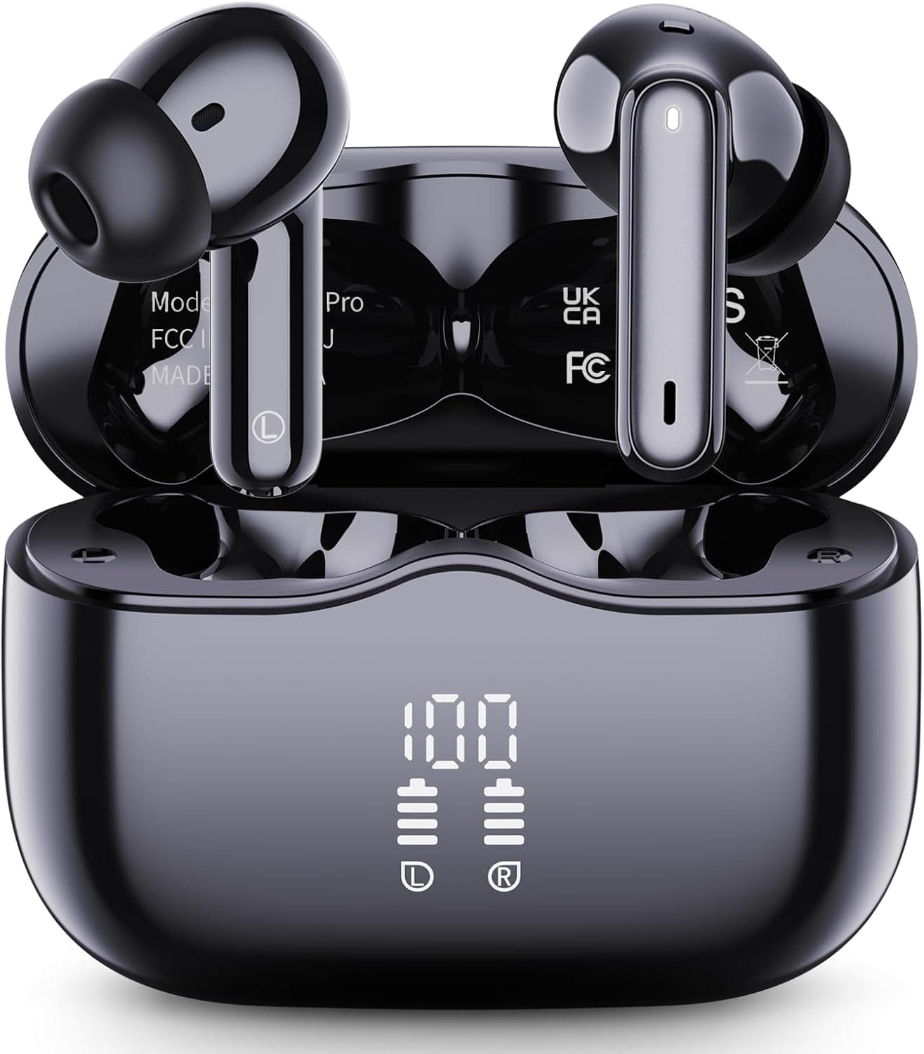 Wireless Earbuds Bluetooth Ear Buds 5.4 Mini HiFi Stereo with 4 ENC Noise Cancelling Mics 40H Battery Life IP7 Waterproof USB C and Sports Design — 1 of 5