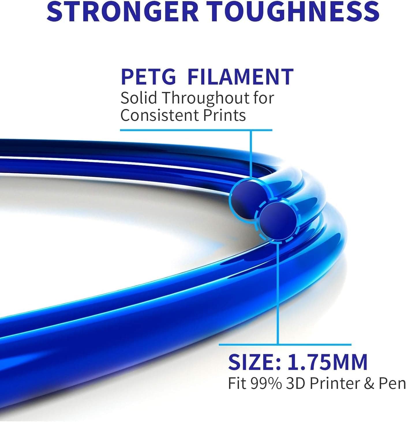 Geeetech PETG Filament 1.75mm 1kg Spool with High-Toughness, Plus Minus 0.02mm Accuracy, Neatly Wound Moistureproof Design for FDM 3D Printers — 2 of 5