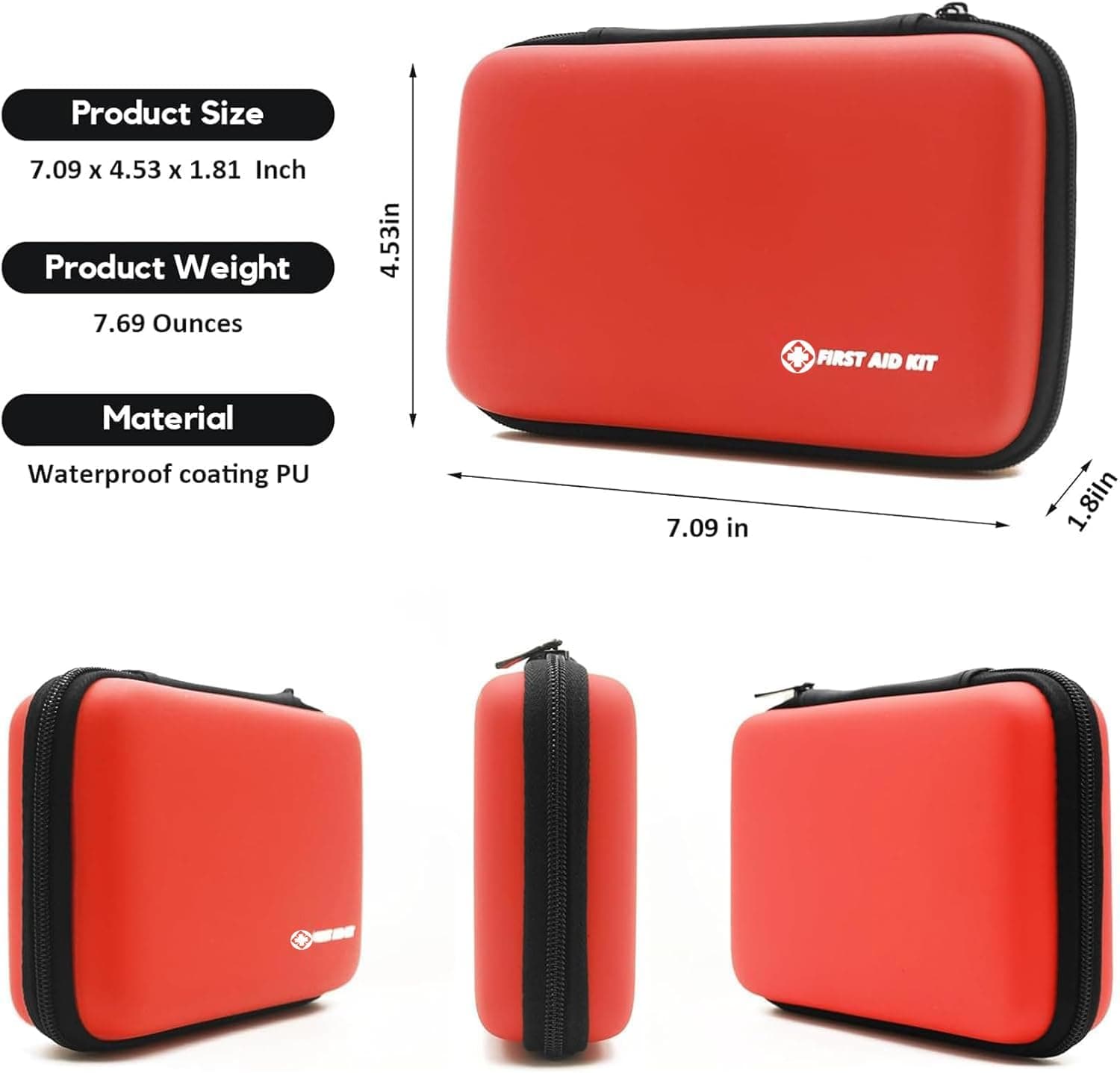 Monoki Mini Waterproof First Aid Kit with Professional-Grade Supplies, Ultra-Portable Travel-Friendly Design and Compartment Organization — 3 of 5