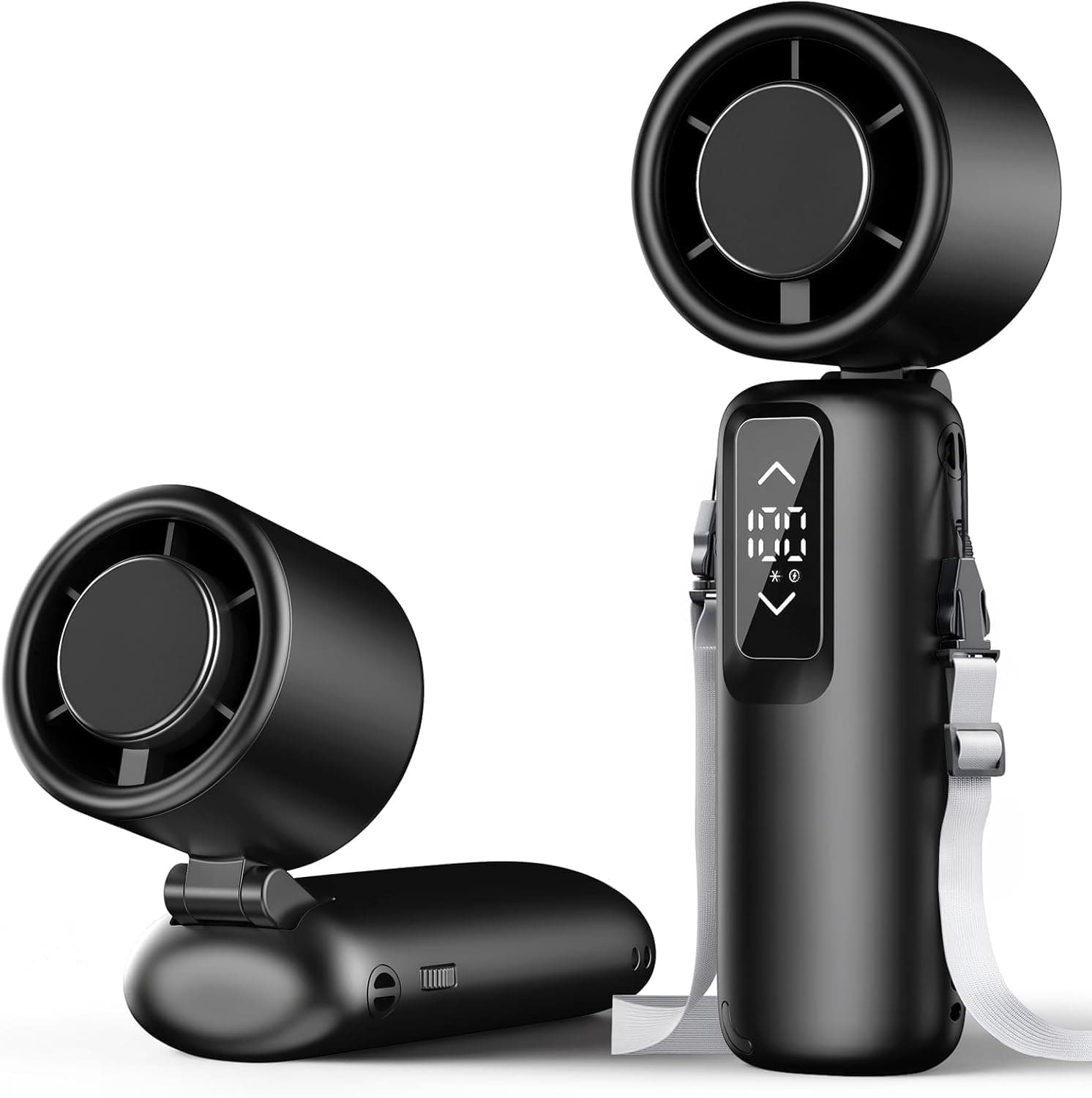 Guirngou Portable Handheld Turbo Fan with 1-100 Gear Wind, Battery Operated Design, Up to 23 Working Hours and Air Turbo Technology for Cooling