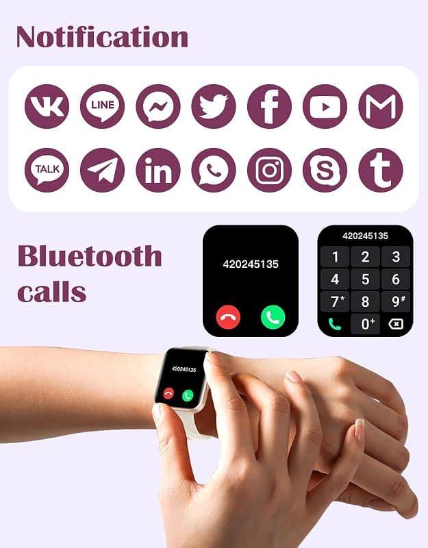 RUIMEN Smart Watch for Men and Women in Off-White with Bluetooth Calling Capabilities and Comprehensive All-Day Fitness Tracker Features — 2 of 5