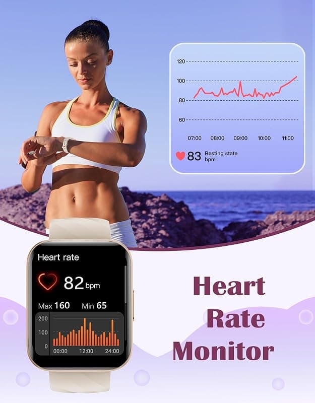 RUIMEN Smart Watch for Men and Women in Off-White with Bluetooth Calling Capabilities and Comprehensive All-Day Fitness Tracker Features — 5 of 5