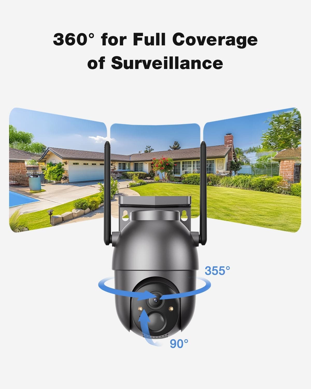 Solar Wireless Outdoor Security Cameras 2-Cam Kit with Motion Detection, Night Vision, Weatherproof Design and Smartphone App Control — 5 of 5