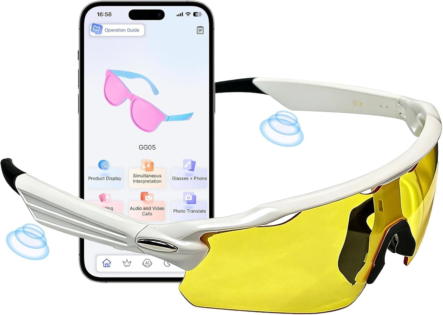 Bluetooth Smart Audio Glasses with Polarized Lenses, Built-in Open Ear Speakers, Hands-Free Calling, UV Protection and Lightweight Design — 2 of 5