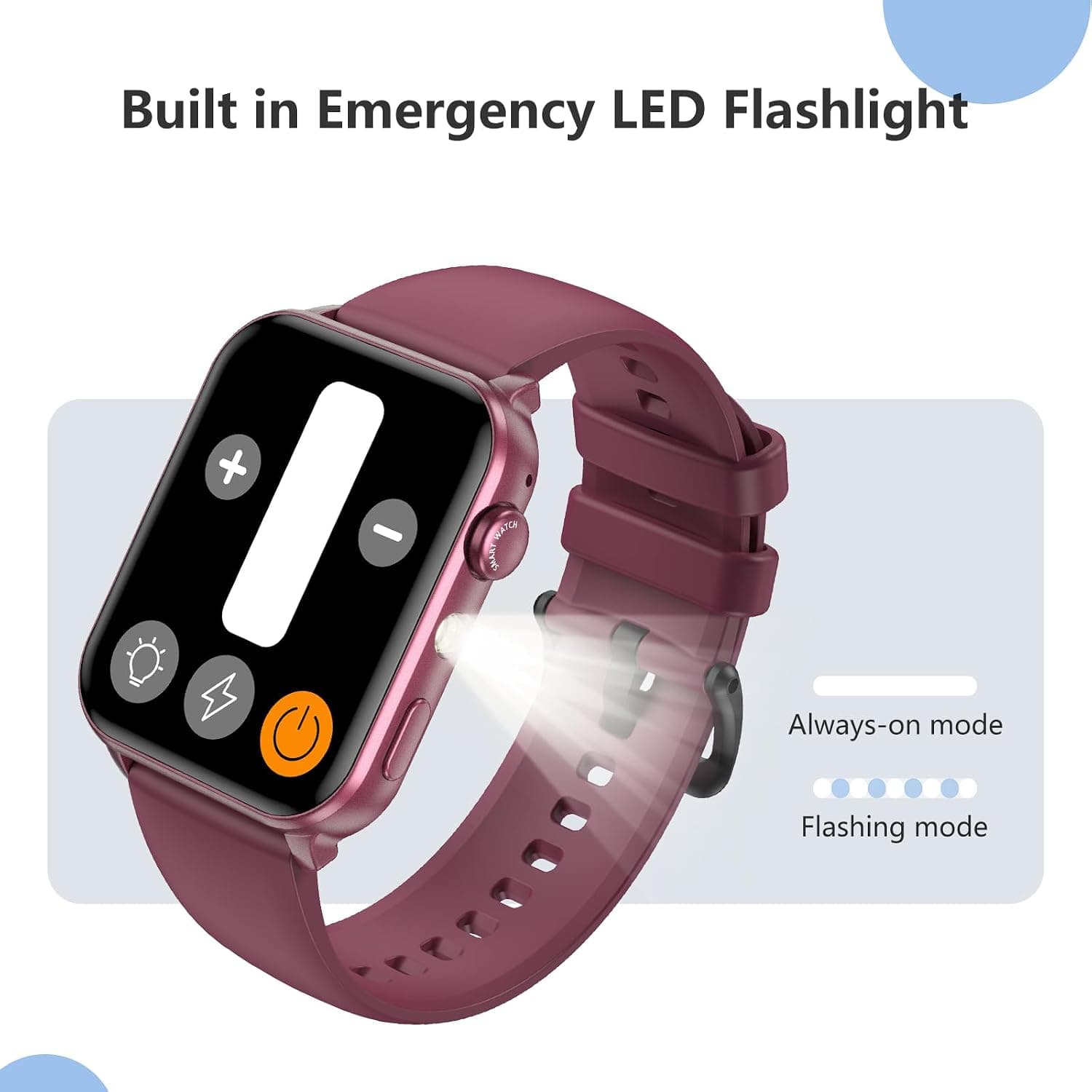 Smart Watch For Women Men with 1.91 Inch HD Screen Fitness Tracker, LED Flashlight, 100+ Sport Modes, Heart Rate Sleep Monitoring and IP68 Waterproof — 4 of 5