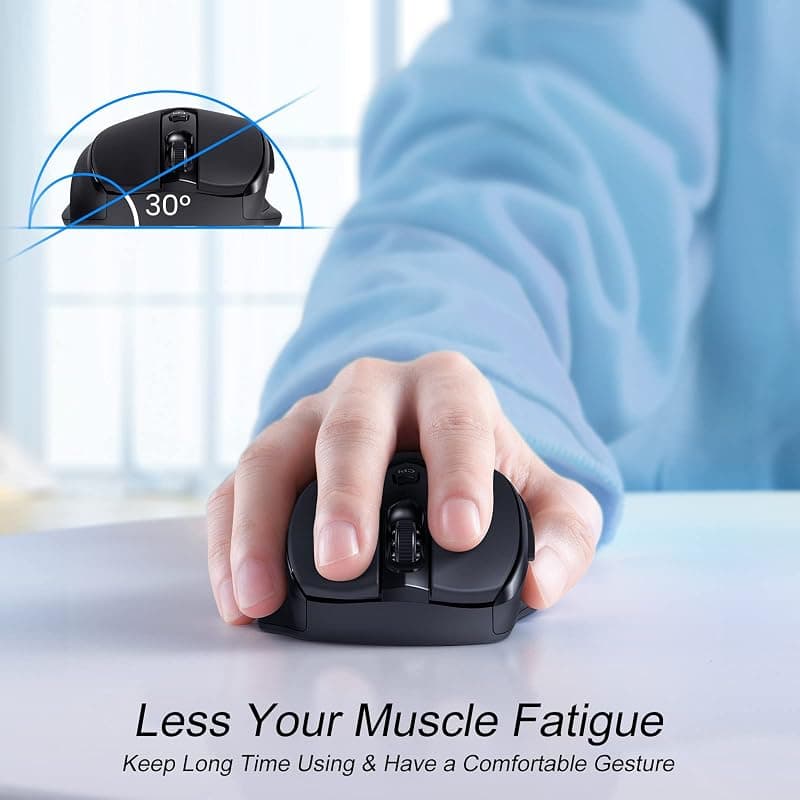 HOTWEEMS Wireless Mouse Bluetooth Ergonomic Computer Mouse with 2400 DPI, Smooth Tracking, Silent Clicks and Long Battery Life for Daily Work — 3 of 5