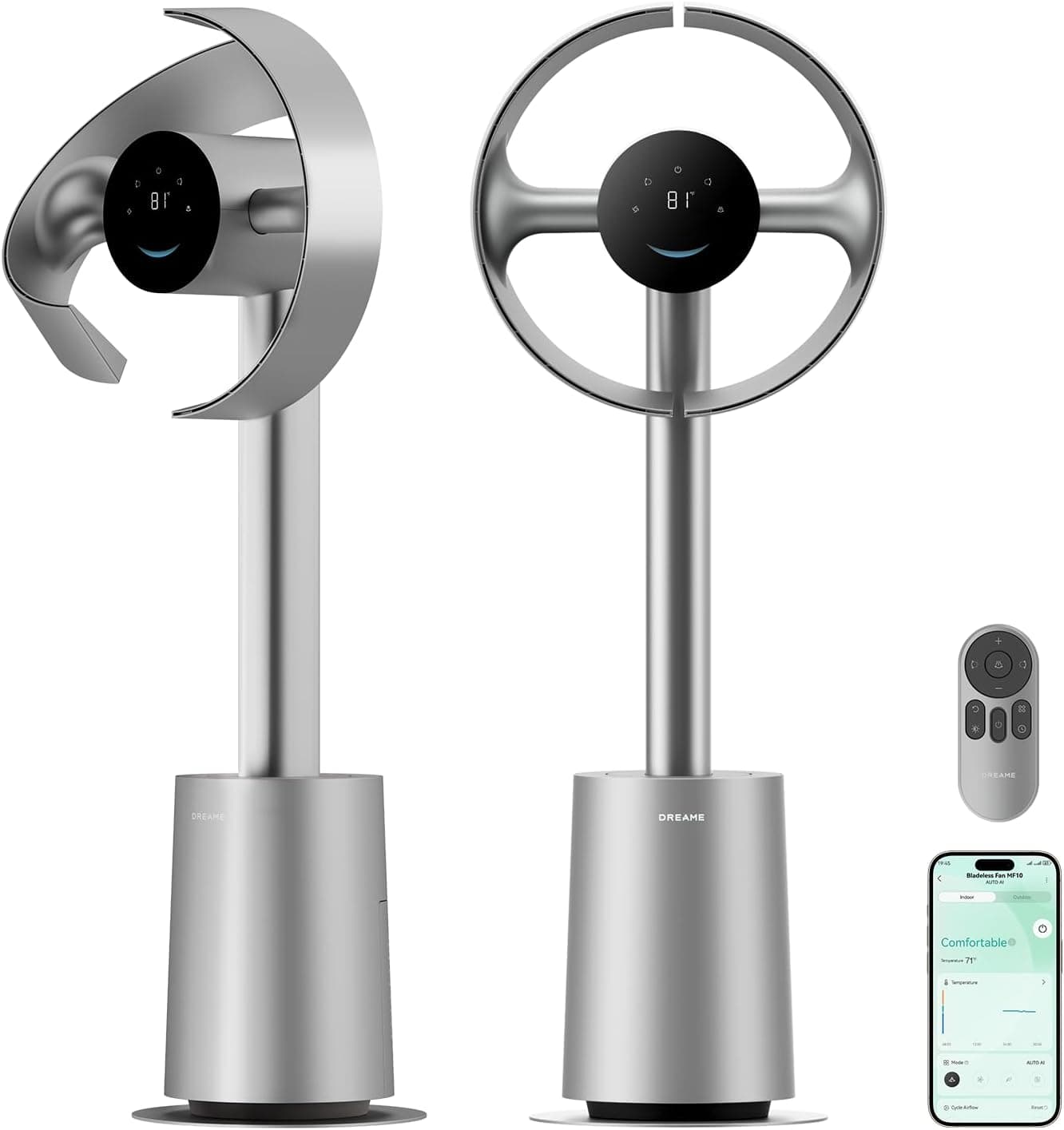 DREAME Bladeless Tower Fan with Smart Temperature Control — 1 of 5