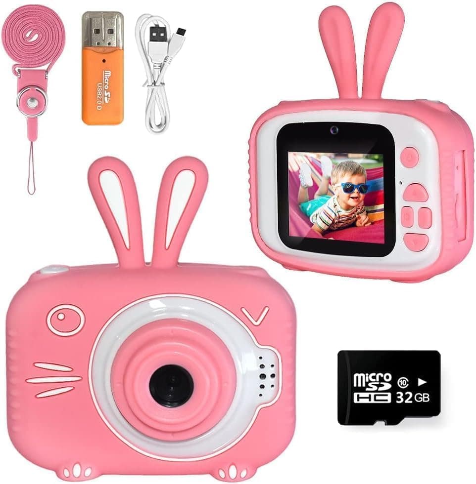 Vasttron Kids Camera for Girls Boys 3-12 Years Old Selfie Children Camera with 1080P HD Digital Video, Bunny Design and 32GB SD Card Included — 1 of 5