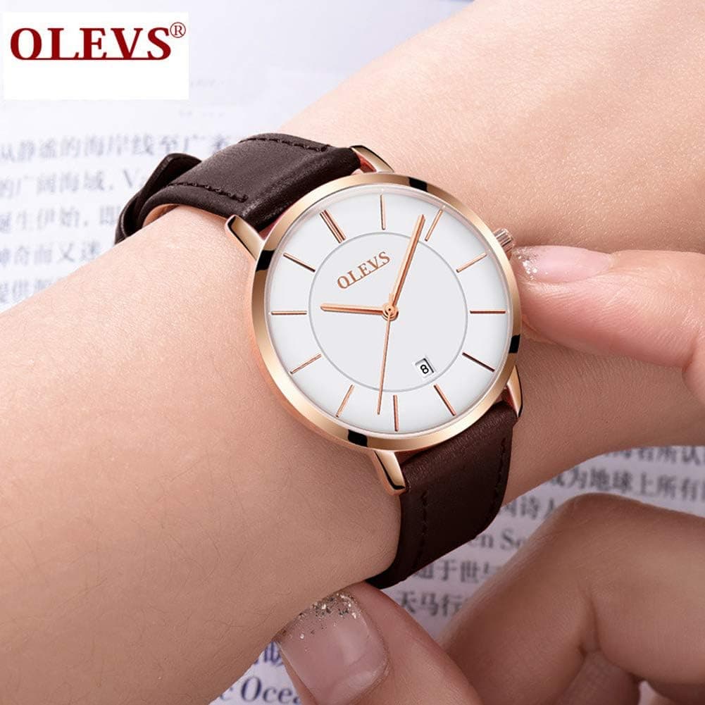 OLEVS Gold Watches for Women Luxury Dress Analog Lady Watch with Stainless Steel Strap, Waterproof Construction, and Luminous Elegant Dial — 2 of 5