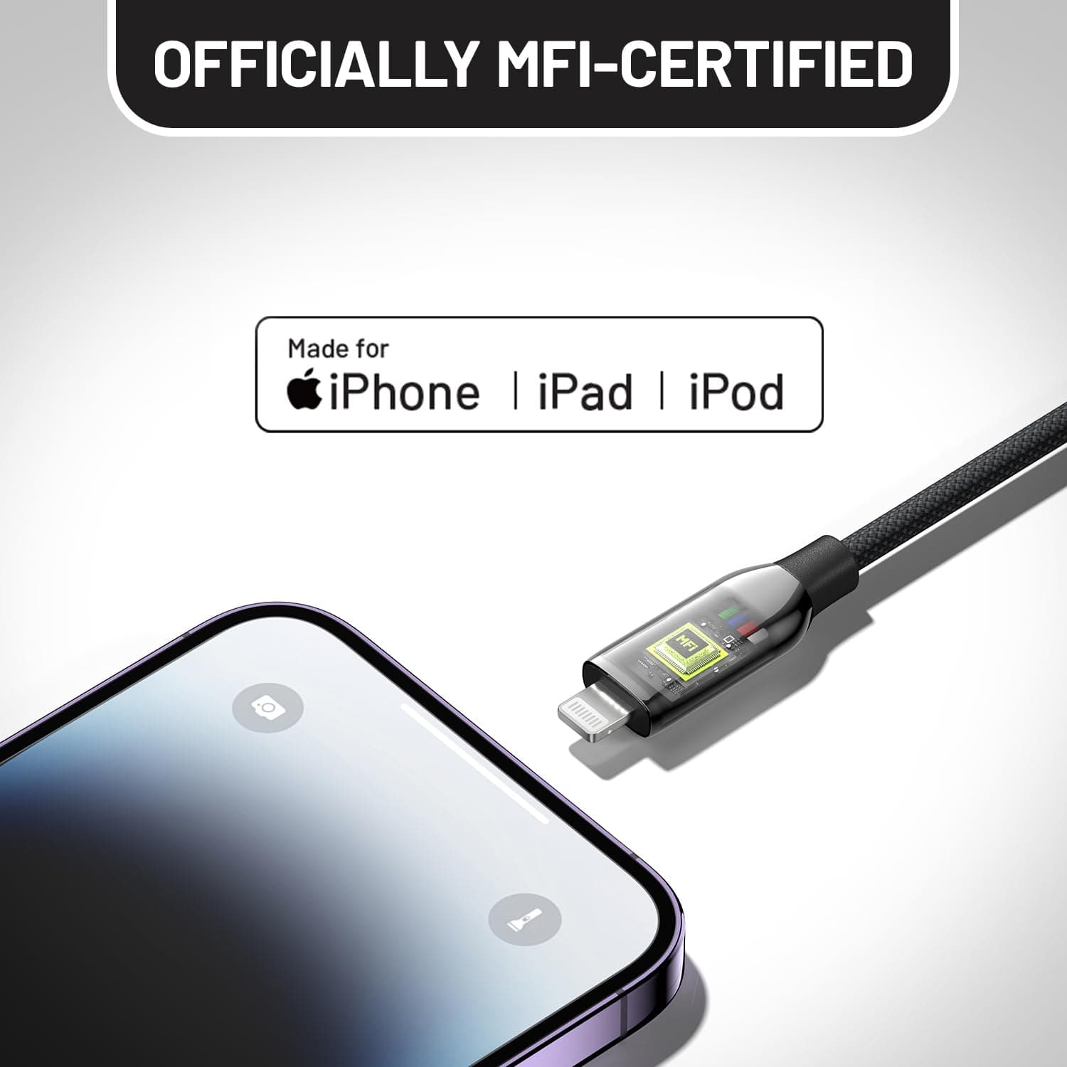 USB-C to Lightning Cable 6ft MFi Certified Fast Charging Power Cord with Durable Braided Design and Universal Compatibility for iPhone — 4 of 5