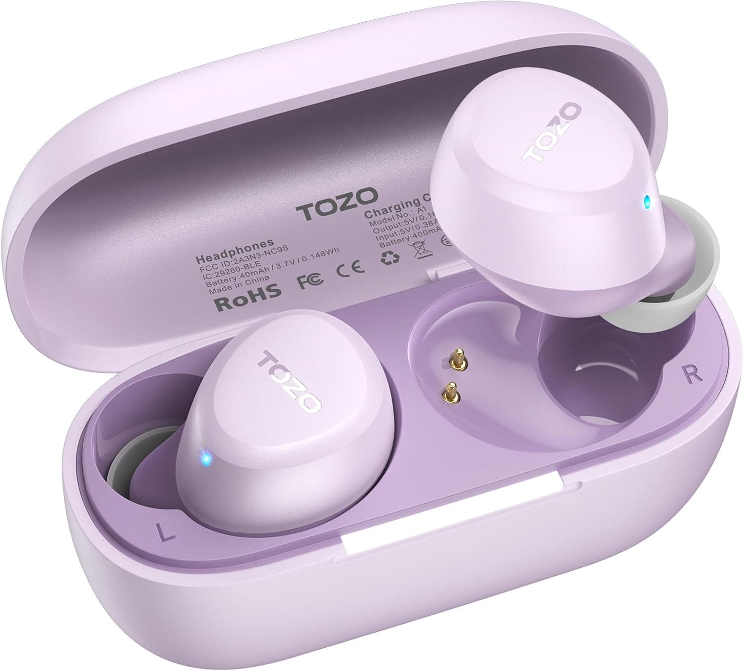 TOZO A1 Wireless Earbuds Bluetooth 5.3 Lightweight In-Ear Headphones with Built-In Microphone, Touch Control and Immersive Deep Bass Sound Quality — 1 of 5