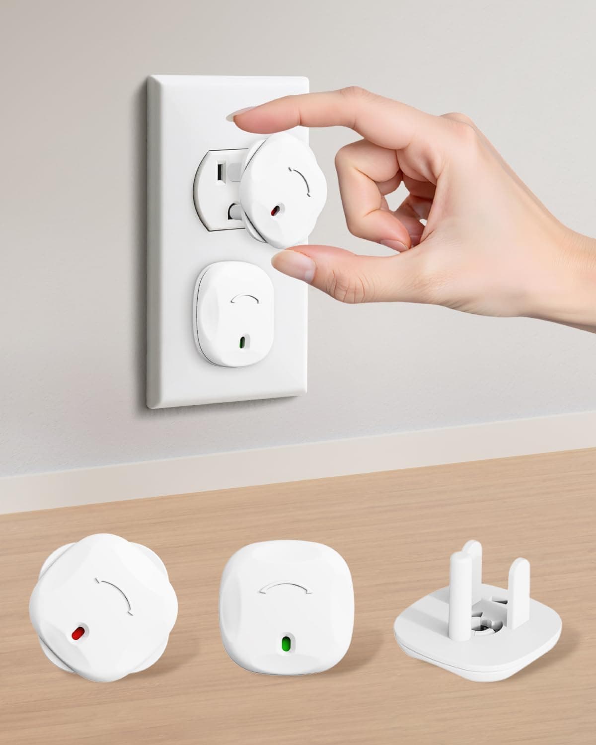 Outlet Plug Covers 40 Pack for Baby Proofing Electrical Outlets with Secure Fit, Durable ABS Material, One-Handed Rotation Design and Safety Indicator — 1 of 5
