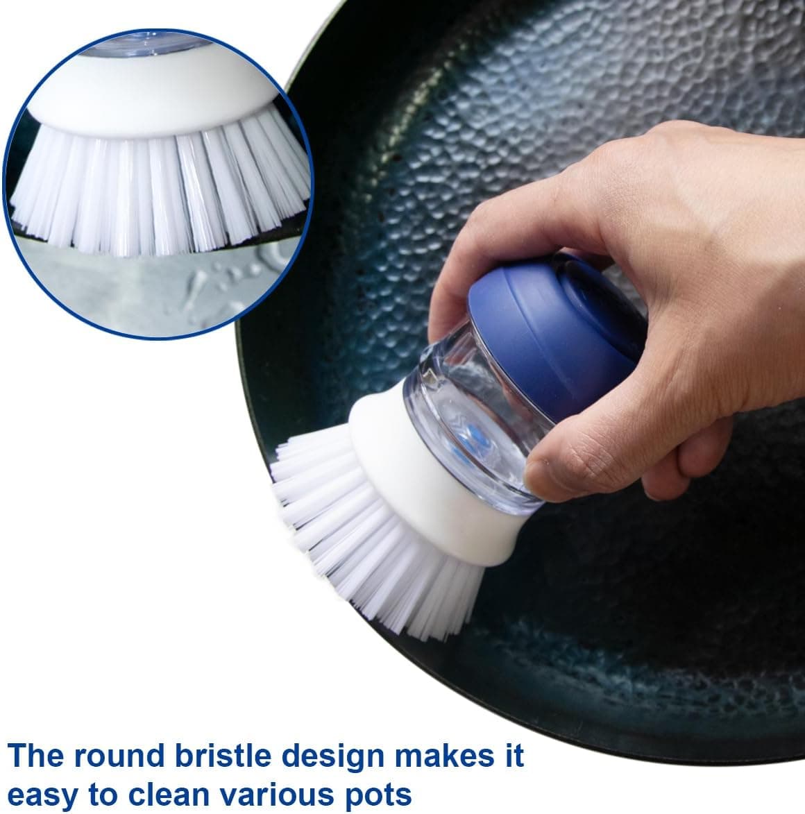 Dish Brush with Soap Dispenser 2 Pack Kitchen Cleaning Tool for Pots Pans and Dishes Featuring Ergonomic Handle and Durable Scrubbing Bristles — 4 of 5