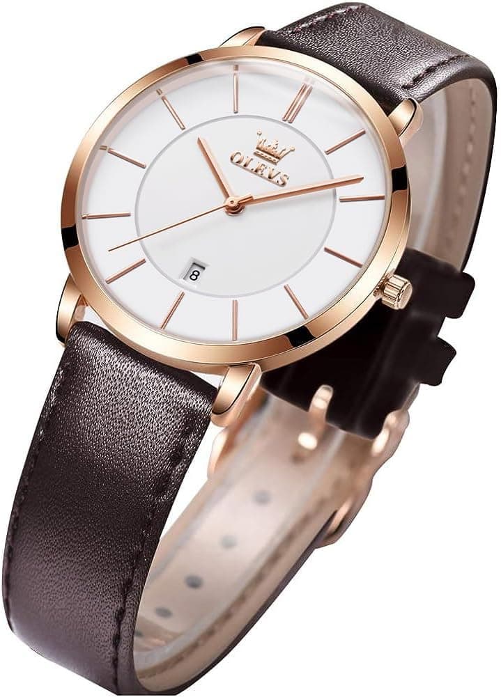 OLEVS Gold Watches for Women Luxury Dress Analog Lady Watch with Stainless Steel Strap, Waterproof Construction, and Luminous Elegant Dial — 1 of 5