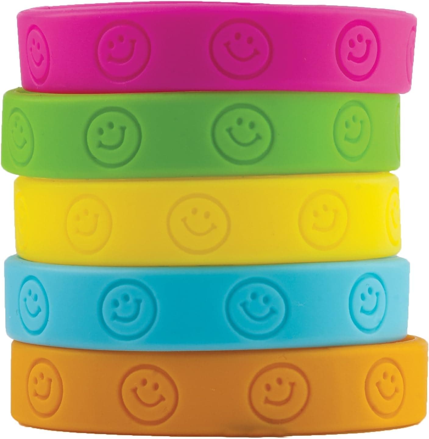 Teacher Created Resources Happy Faces Wristbands in Multi Color Design with Bright Classroom Incentives and Durable Student Wearable Materials