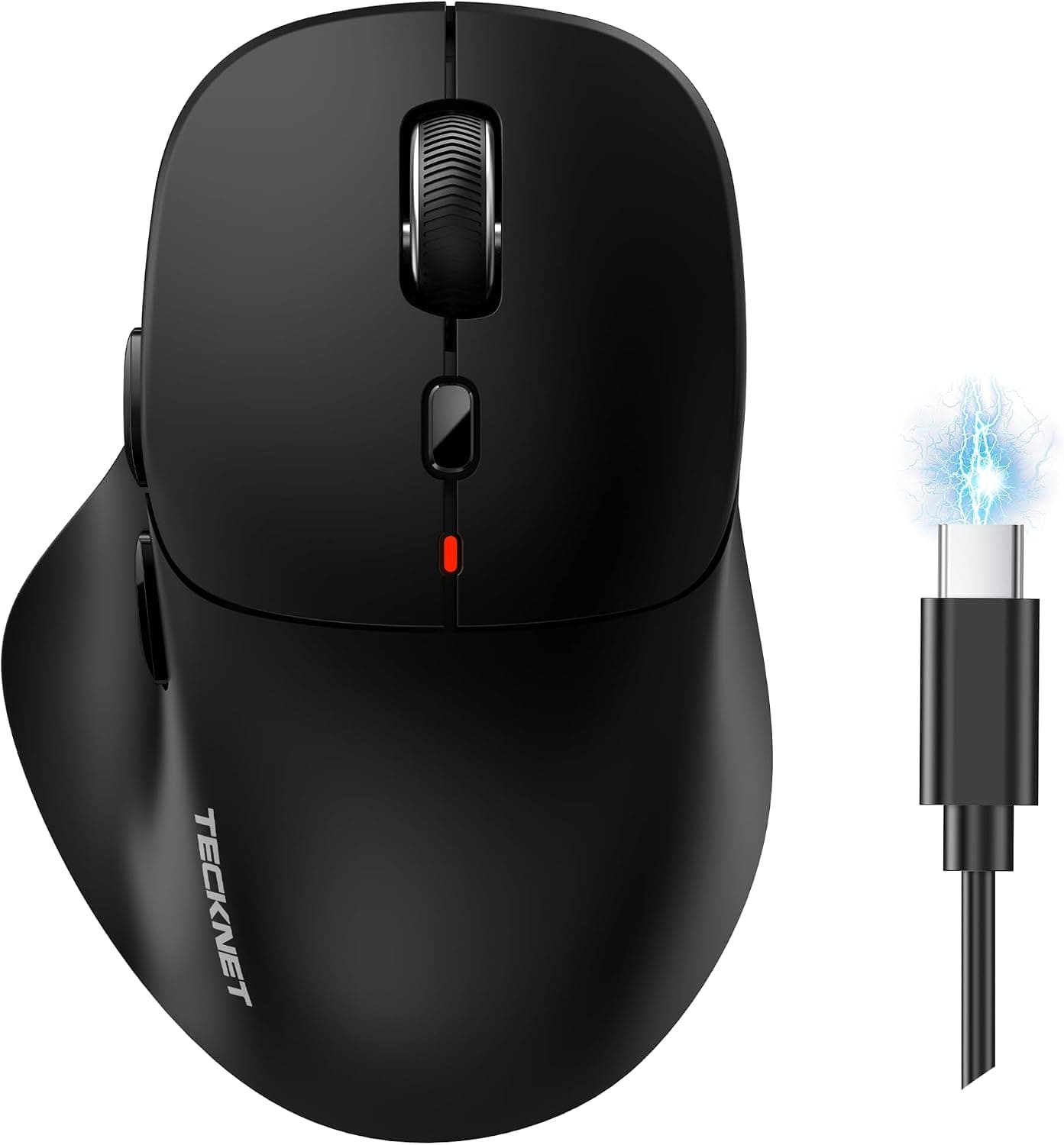 Wireless Bluetooth Mouse in Black with Silent Click Buttons and Rechargeable Battery for Quiet and Convenient Daily Computing