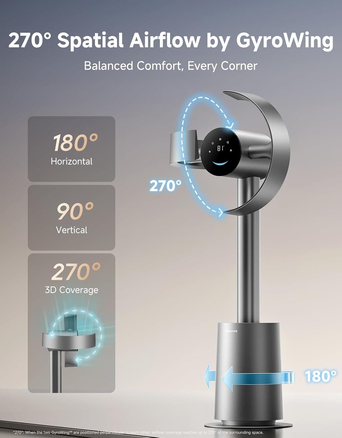 DREAME Bladeless Tower Fan with Smart Temperature Control