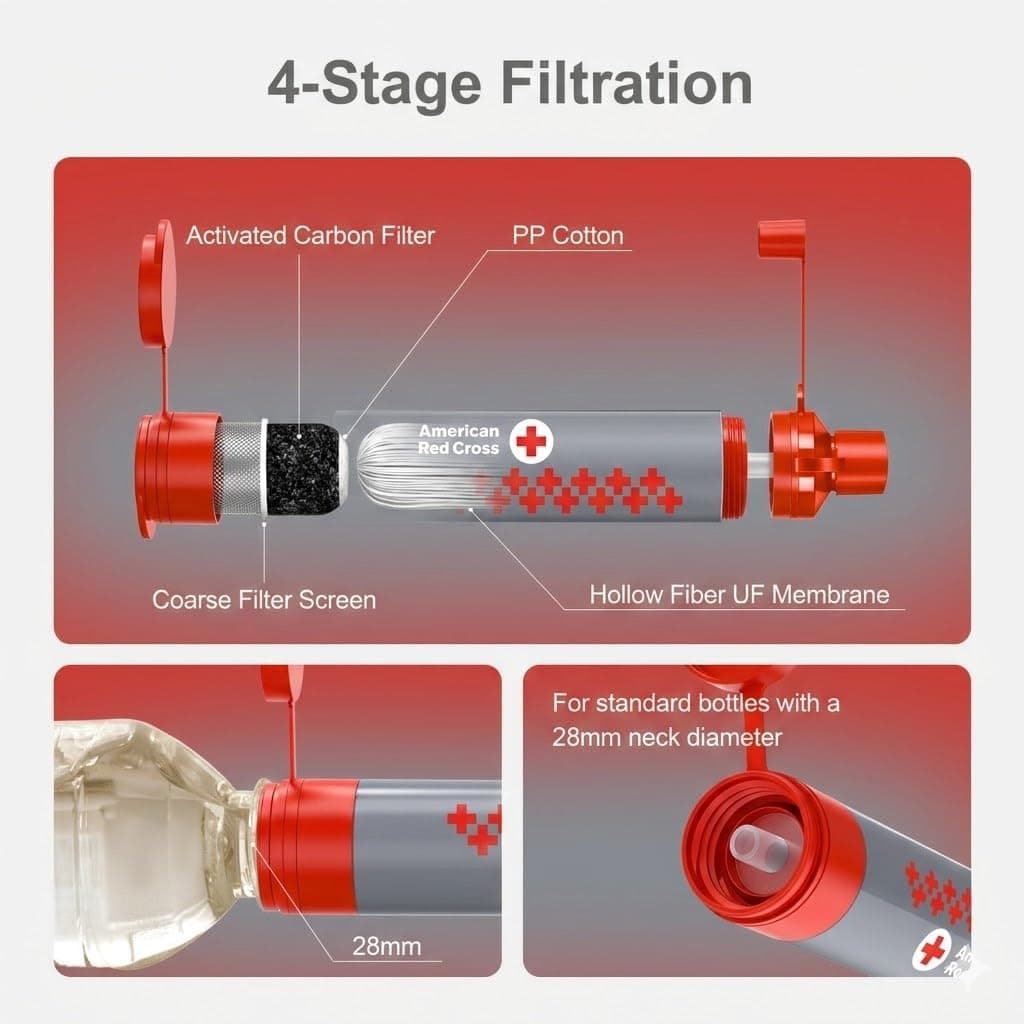 American Red Cross 4 Stage Water Filter Straw — 3 of 5