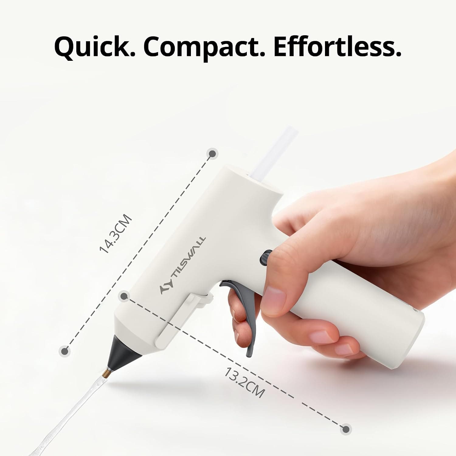 Tilswall Cordless Hot Glue Gun W106s with Rechargeable 2Ah Battery in Sleek White Finish for Crafting, Repairs, and Quick Home DIY Projects — 2 of 5