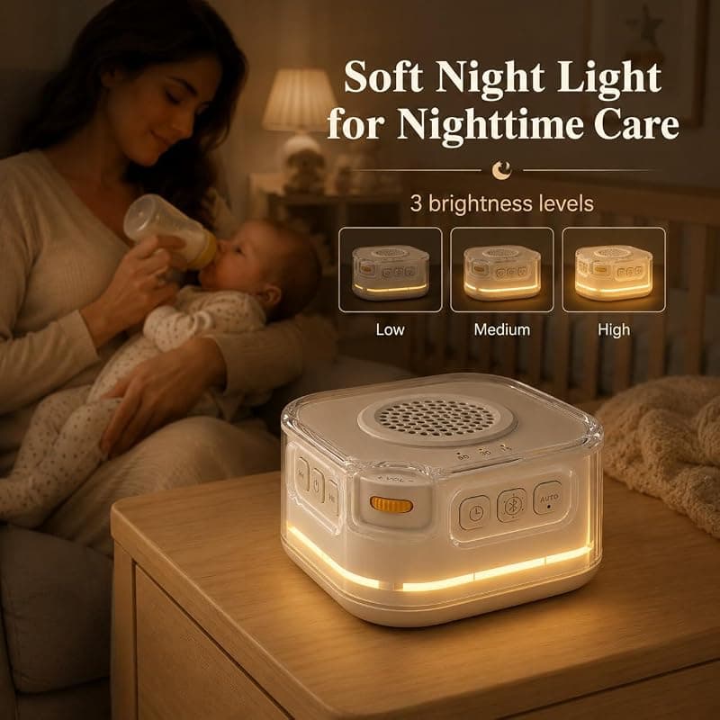 White Noise Machine for Baby Sleep with Bluetooth Speaker and Portable Design for Nursery and Travel — 4 of 5