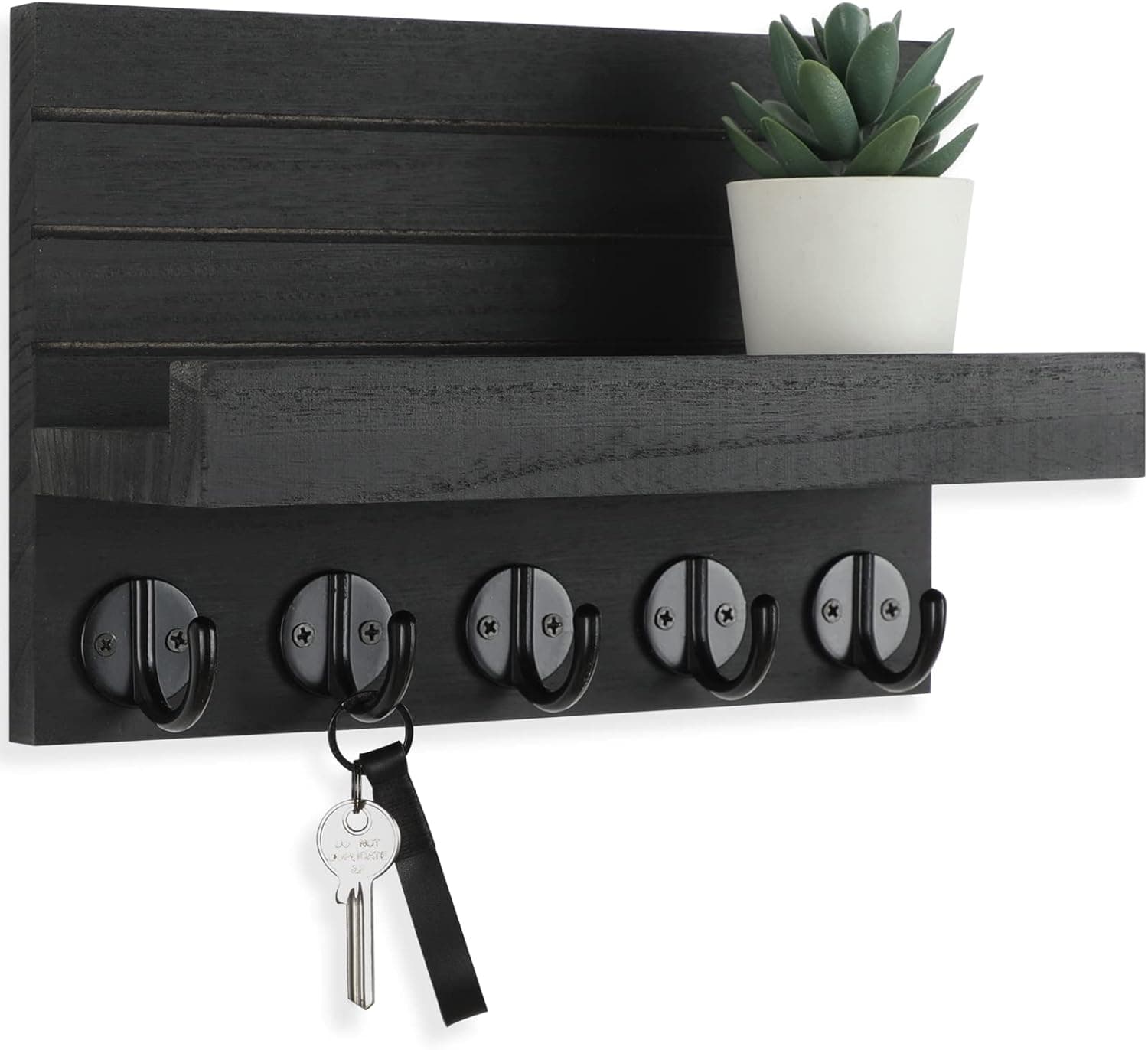 Lwenki Decorative Key Holder with Shelf and Large Hooks — 1 of 5