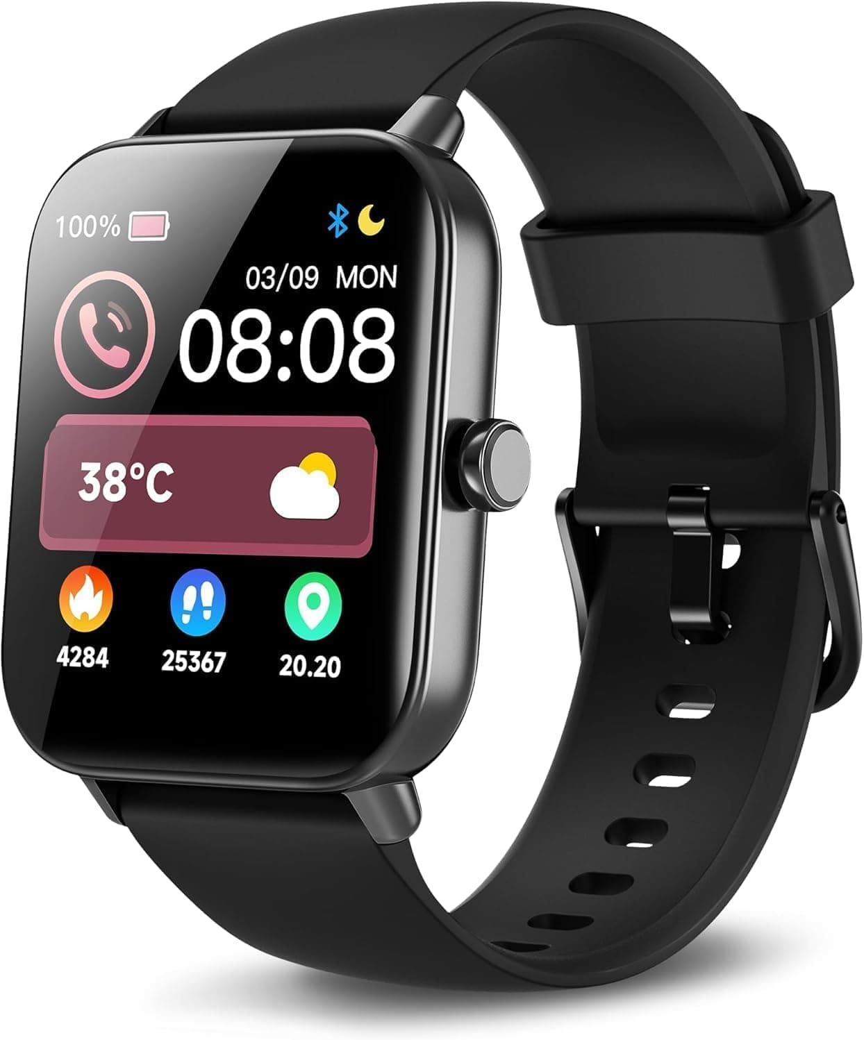 Smart Watches for Men Women with Alexa Built-in, 1.8-Inch HD Display, Heart Rate, SpO2, Sleep and Stress Tracking, Bluetooth Calls and 101+ Sports — 1 of 5