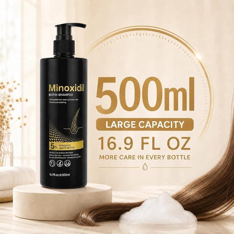 5% Minoxidil Shampoo for Men and Women Hair Growth with Scalp Care Formula for Thinning Hair in Convenient 16.9 Fluid Ounce Bottle 1-Pack — 3 of 5