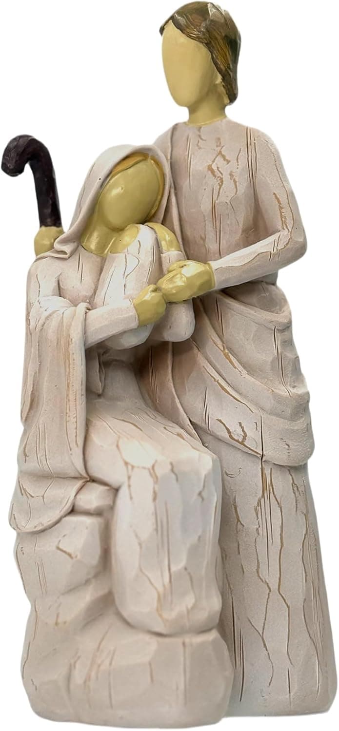 Ouwealy 8.3 Inch Nativity Set Indoor Jesus Figure Nativity Scene Handcrafted Resin Holy Family Statue with Virgin Mary Joseph Figurine — 1 of 5