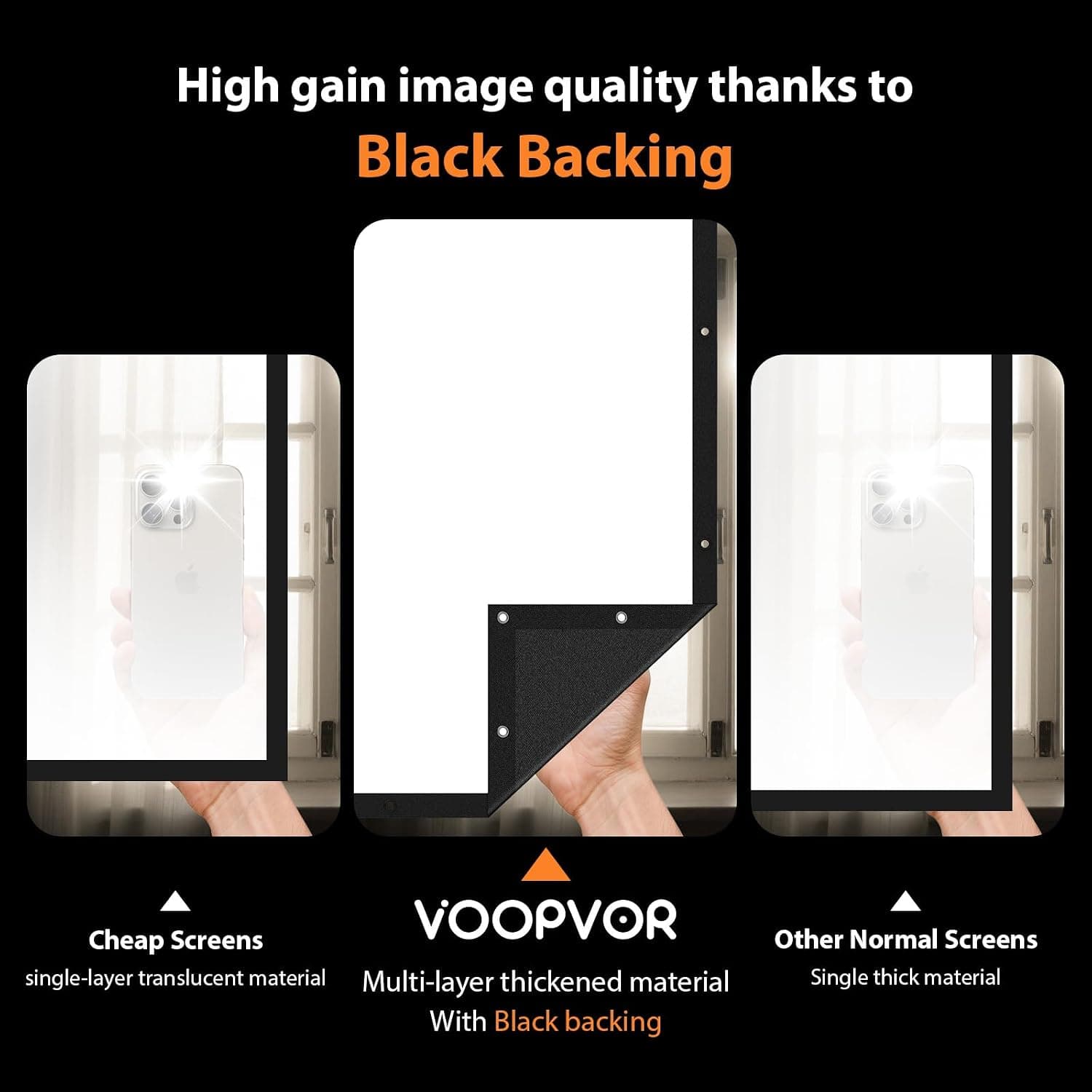72-Inch 16:9 Portable Projector Screen for Home Theater, Office Presentation, Indoor Outdoor Use and Compact Lightweight Folding Design — 3 of 4