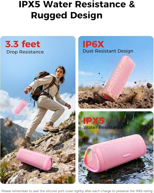 Bluetooth Speaker with 20W HD Sound, Portable Wireless Design, IPX5 Waterproof Rating, 24-Hour Playtime and TWS Pairing for Outdoor and Party Use — 4 of 5