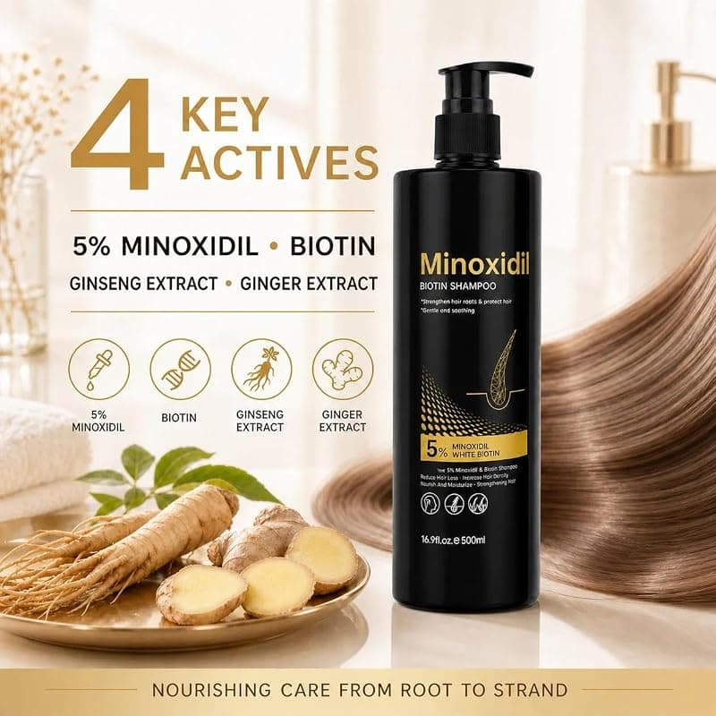 5% Minoxidil Shampoo for Men and Women Hair Growth with Scalp Care Formula for Thinning Hair in Convenient 16.9 Fluid Ounce Bottle 1-Pack — 2 of 5